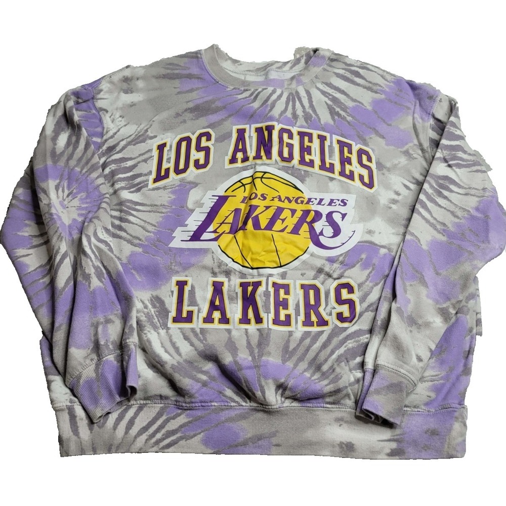 Hybrid Apparel‎ Purple Tie-Dy Sweatshirt LA Lakers Basketball Women's Large